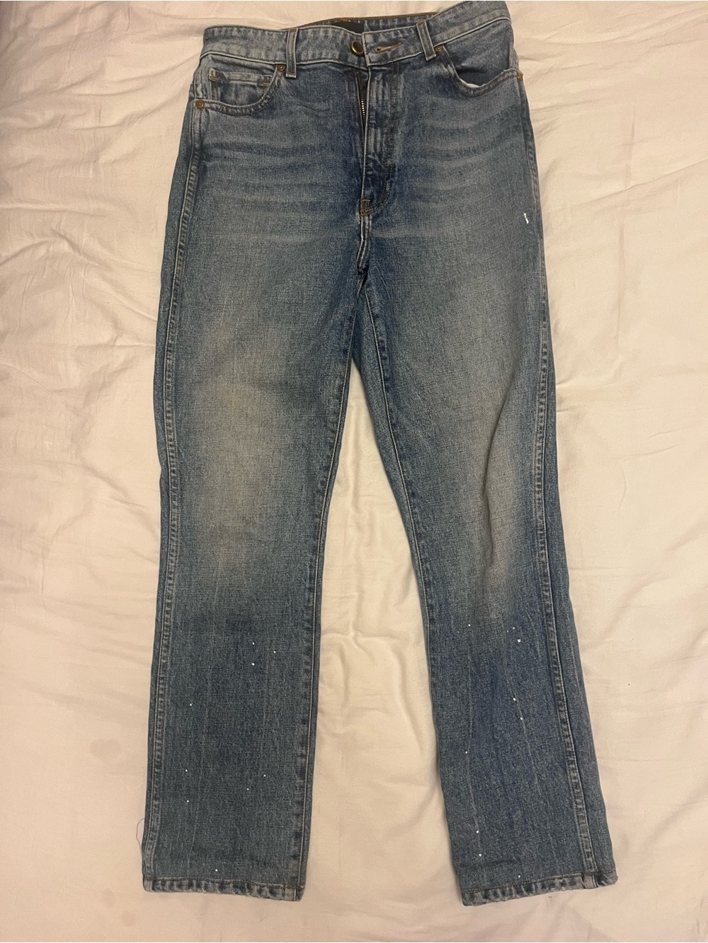 KHAITE Blue Straight Leg Jeans Size 27 Like New